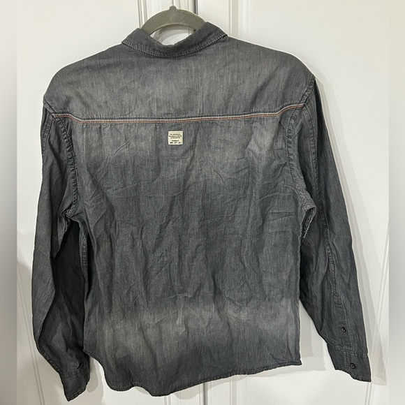 JACK SOUTH London Grey lightweight Denim Button Down Shirt Size M NWT - Picture 4 of 6